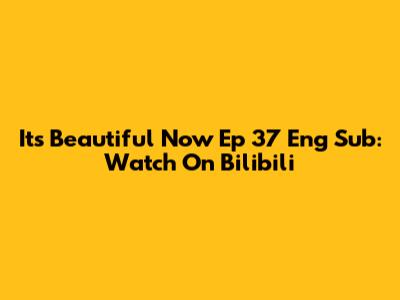 It's Beautiful Now Ep 37 Eng Sub: Watch On Bilibili