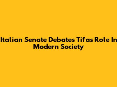 Italian Senate Debates Tifa's Role In Modern Society