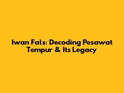 Iwan Fals: Decoding 'Pesawat Tempur' & Its Legacy