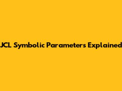 JCL Symbolic Parameters Explained