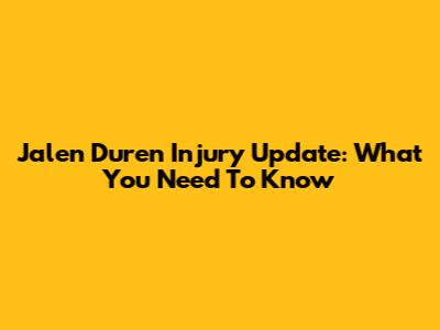 Jalen Duren Injury Update: What You Need To Know