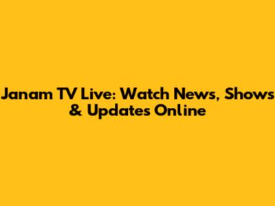 Janam TV Live: Watch News, Shows & Updates Online