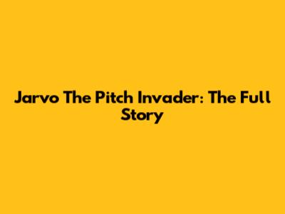 Jarvo The Pitch Invader: The Full Story