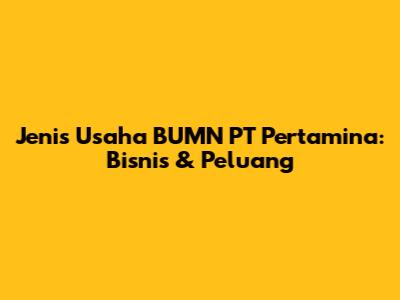 Jenis Usaha BUMN PT Pertamina: Bisnis & Peluang