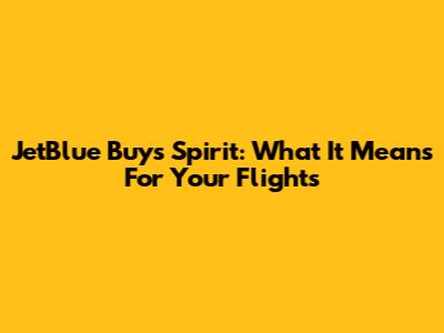 JetBlue Buys Spirit: What It Means For Your Flights
