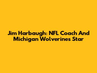Jim Harbaugh: NFL Coach And Michigan Wolverines Star