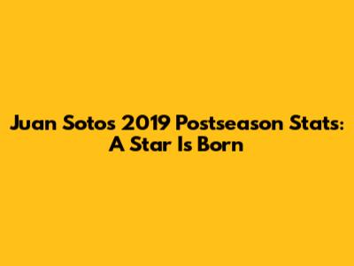 Juan Soto's 2019 Postseason Stats: A Star Is Born