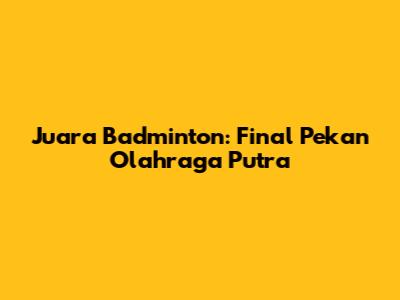 Juara Badminton: Final Pekan Olahraga Putra