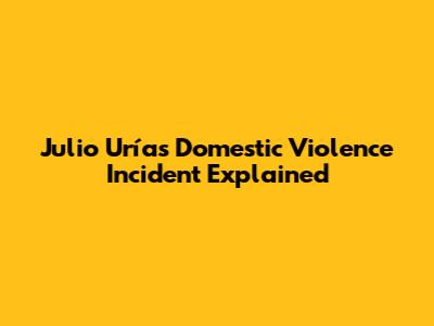 Julio Urías Domestic Violence Incident Explained