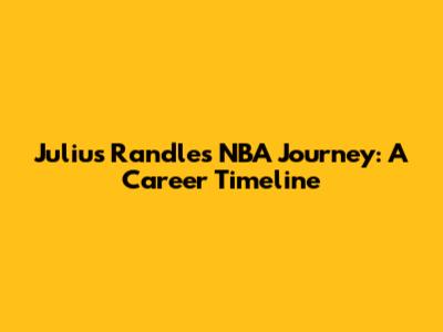Julius Randle's NBA Journey: A Career Timeline