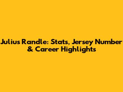 Julius Randle: Stats, Jersey Number & Career Highlights