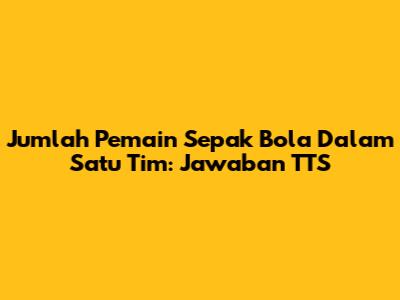 Jumlah Pemain Sepak Bola Dalam Satu Tim: Jawaban TTS