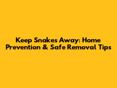 Keep Snakes Away: Home Prevention & Safe Removal Tips