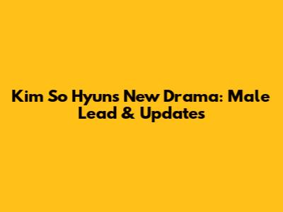 Kim So Hyun's New Drama: Male Lead & Updates