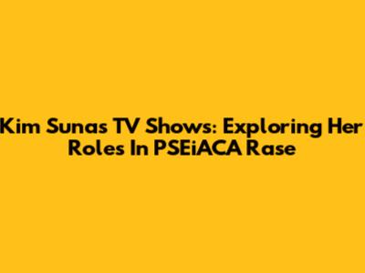 Kim Suna's TV Shows: Exploring Her Roles In PSEiACA Rase