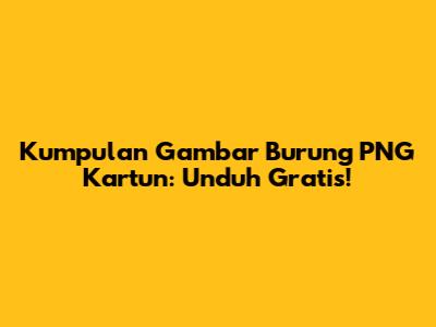 Kumpulan Gambar Burung PNG Kartun: Unduh Gratis!
