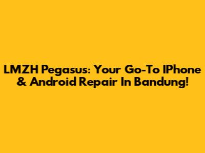 LMZH Pegasus: Your Go-To IPhone & Android Repair In Bandung!