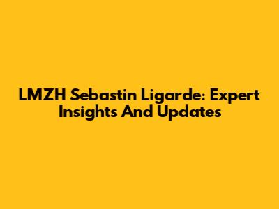 LMZH Sebastin Ligarde: Expert Insights And Updates
