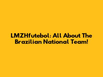 LMZHfutebol: All About The Brazilian National Team!