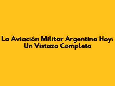 La Aviación Militar Argentina Hoy: Un Vistazo Completo