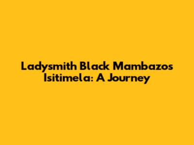 Ladysmith Black Mambazo's 'Isitimela': A Journey