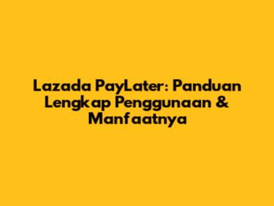 Lazada PayLater: Panduan Lengkap Penggunaan & Manfaatnya