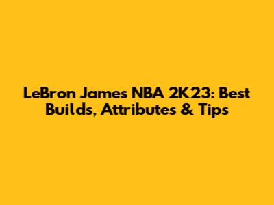 LeBron James NBA 2K23: Best Builds, Attributes & Tips