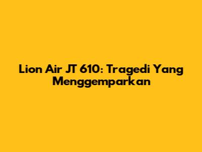 Lion Air JT 610: Tragedi Yang Menggemparkan