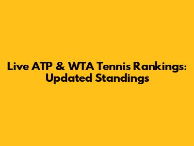 Live ATP & WTA Tennis Rankings: Updated Standings