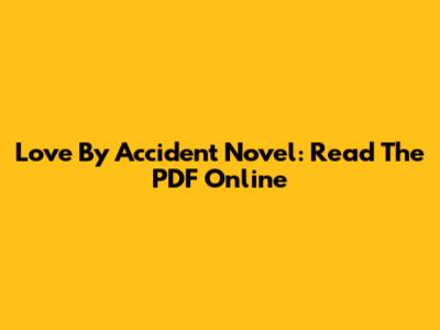 Love By Accident Novel: Read The PDF Online