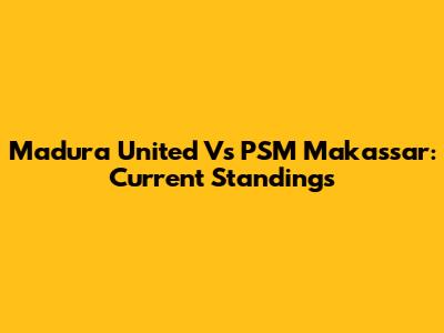 Madura United Vs PSM Makassar: Current Standings