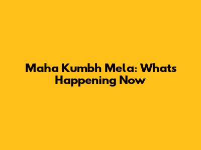 Maha Kumbh Mela: What's Happening Now
