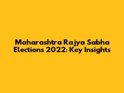Maharashtra Rajya Sabha Elections 2022: Key Insights