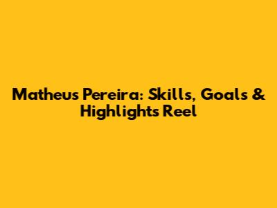 Matheus Pereira: Skills, Goals & Highlights Reel