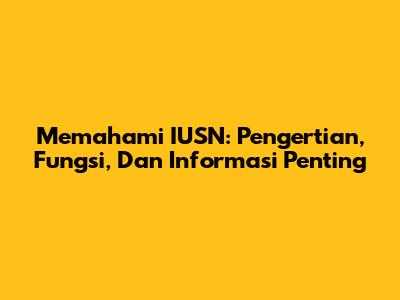 Memahami IUSN: Pengertian, Fungsi, Dan Informasi Penting