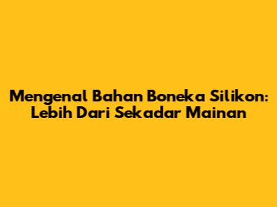 Mengenal Bahan Boneka Silikon: Lebih Dari Sekadar Mainan