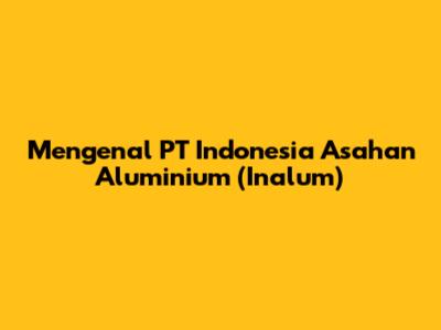 Mengenal PT Indonesia Asahan Aluminium (Inalum)