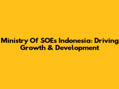 Ministry Of SOEs Indonesia: Driving Growth & Development