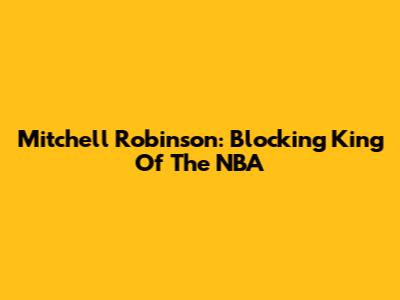 Mitchell Robinson: Blocking King Of The NBA