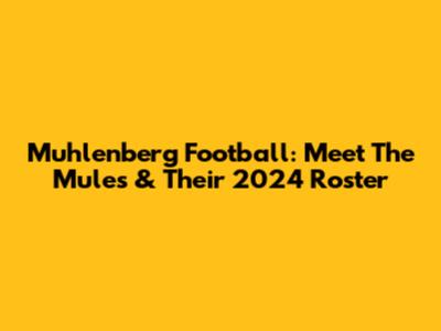 Muhlenberg Football: Meet The Mules & Their 2024 Roster