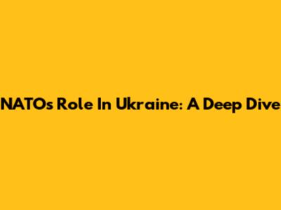 NATO's Role In Ukraine: A Deep Dive