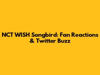 NCT WISH Songbird: Fan Reactions & Twitter Buzz