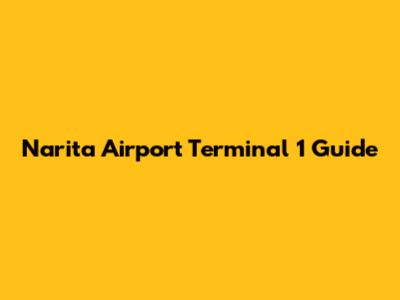 Narita Airport Terminal 1 Guide