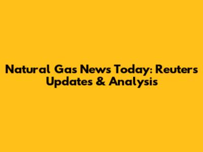 Natural Gas News Today: Reuters Updates & Analysis