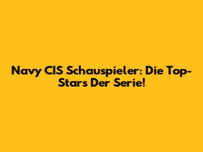 Navy CIS Schauspieler: Die Top-Stars Der Serie!