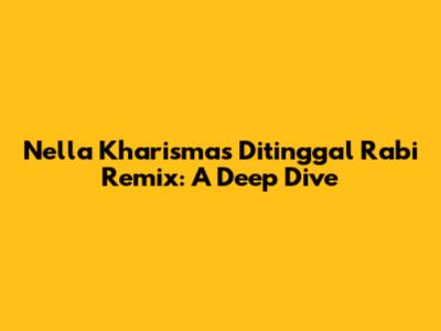 Nella Kharisma's 'Ditinggal Rabi' Remix: A Deep Dive
