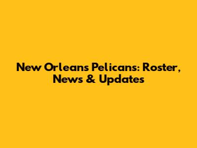 New Orleans Pelicans: Roster, News & Updates
