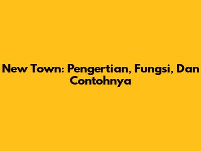 New Town: Pengertian, Fungsi, Dan Contohnya