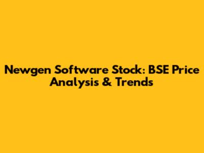 Newgen Software Stock: BSE Price Analysis & Trends