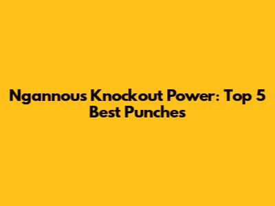 Ngannou's Knockout Power: Top 5 Best Punches